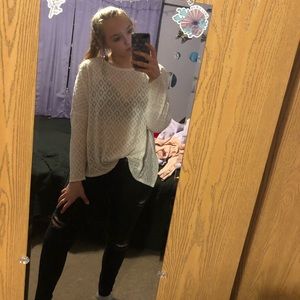 White oversized sweater